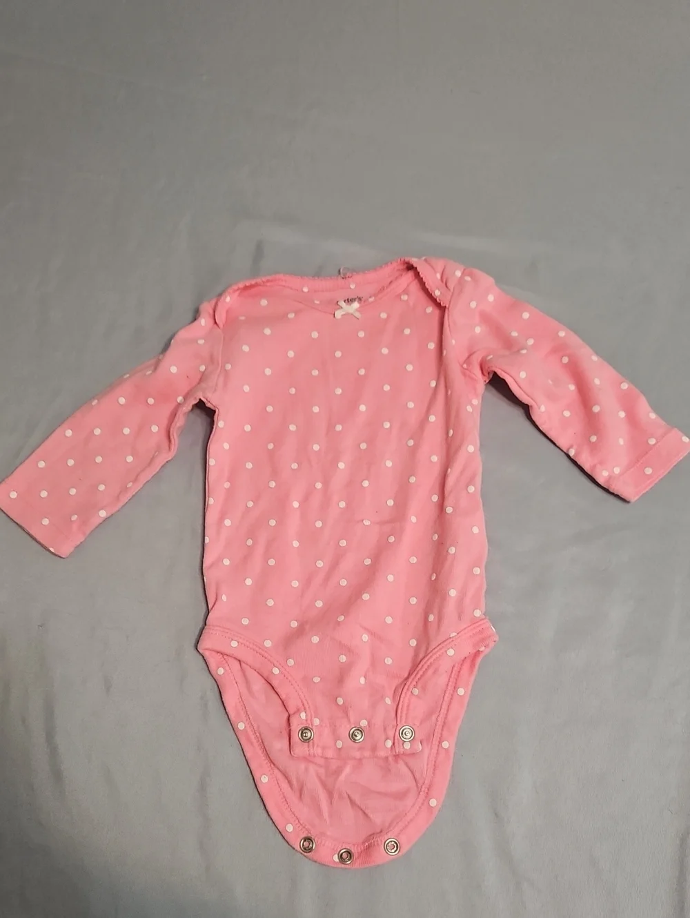 Carter's Pink Polka Dot Long-Sleeve One-Piece